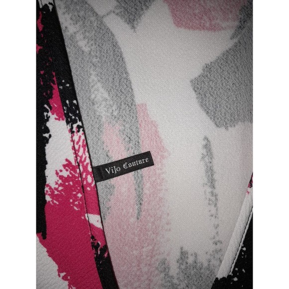 Vijo Couture Women Black, Pink,‎ White  Casual Dress  Sz L Neckline in the back - Picture 3 of 9